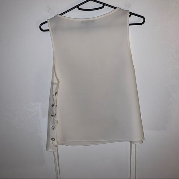Rag & Bone White Eliza Lace Up Sides Tank Tunic S - Picture 3 of 6